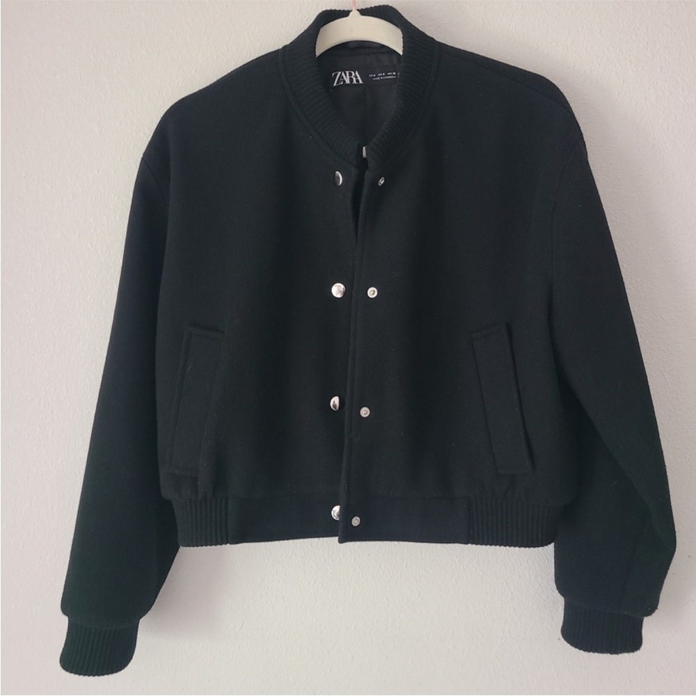 Black Bomber Jacket - Picture 3 of 3